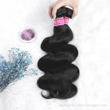 Yeswigs Raw Virgin Cuticle Aligned Hair Unprocessed Body Wave Human Hair Extension Brazilian Hair Weave Bundles with Closure